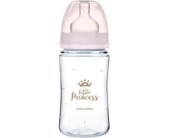 Пляшечка для годування Canpol babies Royal Baby з широким отвором 240 мл Рожева (35/234_pin)