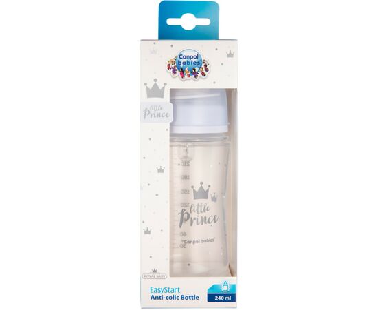 Бутылочка для кормления Canpol babies Royal Baby с широким отверстием 240 мл Синяя (35/234_blu), изображение 2 Бутылочка для кормления Canpol babies Royal Baby с широким отверстием 240 мл Синяя (35/234_blu), изображение 2