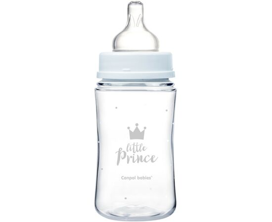 Бутылочка для кормления Canpol babies Royal Baby с широким отверстием 240 мл Синяя (35/234_blu), изображение 3 Бутылочка для кормления Canpol babies Royal Baby с широким отверстием 240 мл Синяя (35/234_blu), изображение 3
