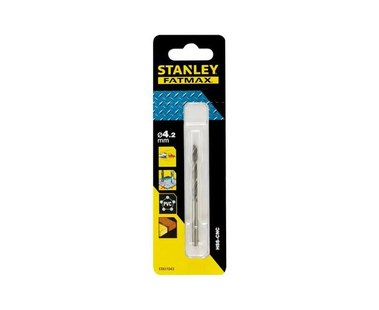 Свердло Stanley FatMax, по металу, d=4,2 мм., L=75 мм., WL=43 мм., 1 шт. (STA51043)