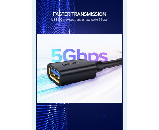 Дата кабель USB 3.0 AM/AF 2.0m US129 Black Ugreen (10373), изображение 8