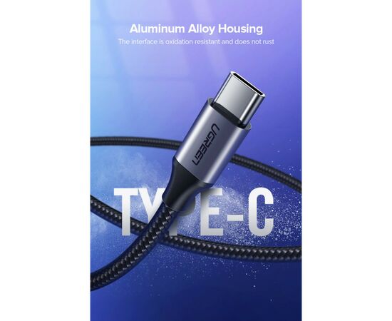 Дата кабель USB 2.0 AM to Type-C 3.0m 3.0A 18W US288 Space Gray Ugreen (60408), изображение 4 Дата кабель USB 2.0 AM to Type-C 3.0m 3.0A 18W US288 Space Gray Ugreen (60408), изображение 4