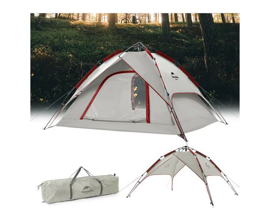 Палатка Naturehike NH21ZP008 4x Grey/Red (6927595777572), изображение 2 Палатка Naturehike NH21ZP008 4x Grey/Red (6927595777572), изображение 2