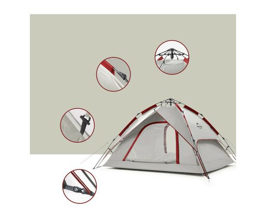 Палатка Naturehike NH21ZP008 4x Grey/Red (6927595777572), изображение 3 Палатка Naturehike NH21ZP008 4x Grey/Red (6927595777572), изображение 3