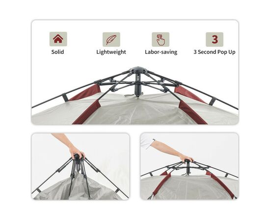 Палатка Naturehike NH21ZP008 4x Grey/Red (6927595777572), изображение 5 Палатка Naturehike NH21ZP008 4x Grey/Red (6927595777572), изображение 5