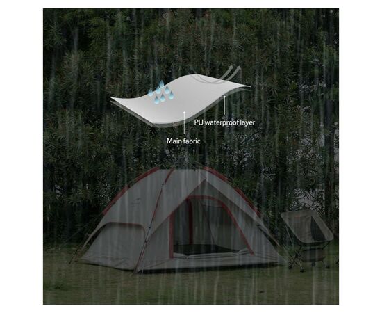 Палатка Naturehike NH21ZP008 4x Grey/Red (6927595777572), изображение 7 Палатка Naturehike NH21ZP008 4x Grey/Red (6927595777572), изображение 7