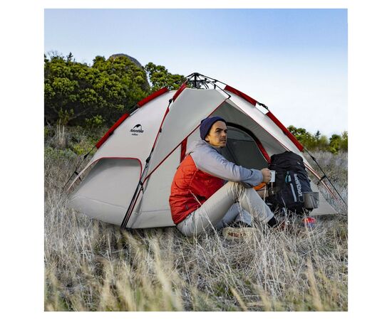 Палатка Naturehike NH21ZP008 4x Grey/Red (6927595777572), изображение 8 Палатка Naturehike NH21ZP008 4x Grey/Red (6927595777572), изображение 8