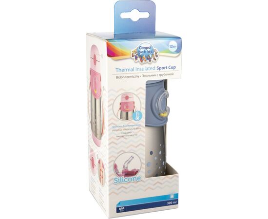Поїльник-непроливайка Canpol babies Термо-бідончик з силіконовою трубочкою 300 мл Синій (74/054_blu), зображення 2 Поїльник-непроливайка Canpol babies Термо-бідончик з силіконовою трубочкою 300 мл Синій (74/054_blu), зображення 2