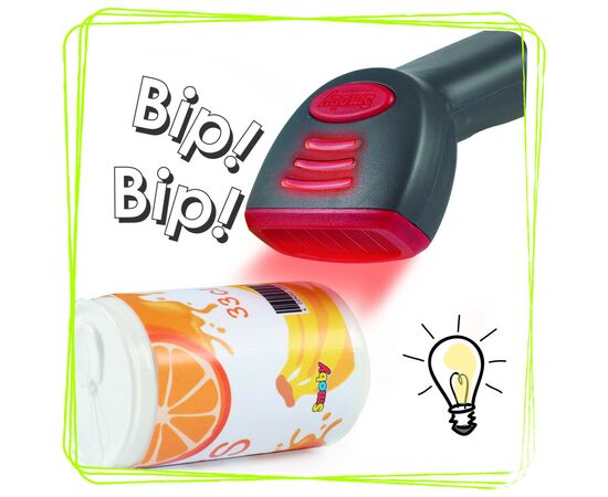 Игровой набор Smoby Интерактивный маркет с электронной кассой и тележкой 34 аксессуара (350230), изображение 7 Игровой набор Smoby Интерактивный маркет с электронной кассой и тележкой 34 аксессуара (350230), изображение 7