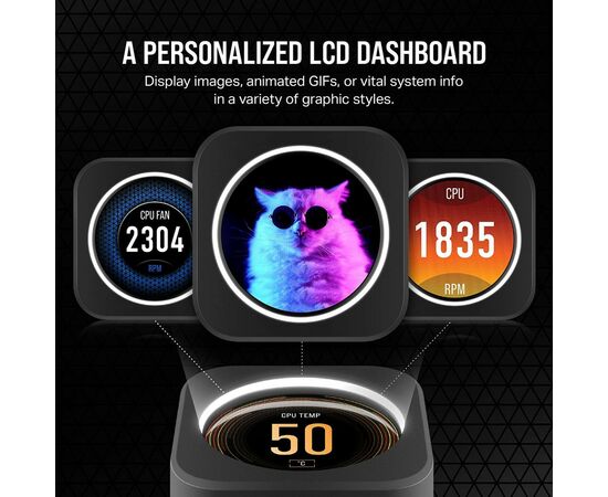 Система водного охлаждения Corsair iCUE H100i Elite LCD XT Display Liqui (CW-9060074-WW), изображение 3 Система водного охлаждения Corsair iCUE H100i Elite LCD XT Display Liqui (CW-9060074-WW), изображение 3