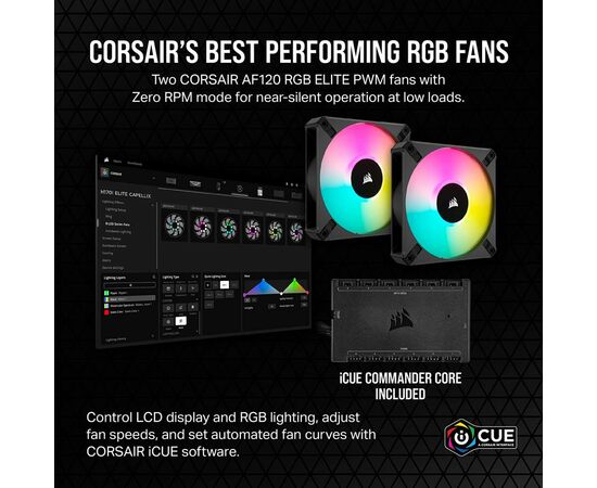 Система водного охлаждения Corsair iCUE H100i Elite LCD XT Display Liqui (CW-9060074-WW), изображение 9 Система водного охлаждения Corsair iCUE H100i Elite LCD XT Display Liqui (CW-9060074-WW), изображение 9