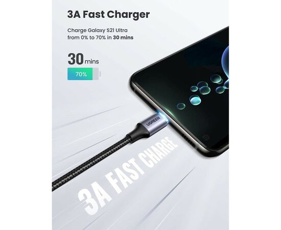 Дата кабель USB 2.0Type-C to Type-C 3.0m 60W US255 90-degree Angle Black Ugreen (80714), изображение 3 Дата кабель USB 2.0Type-C to Type-C 3.0m 60W US255 90-degree Angle Black Ugreen (80714), изображение 3