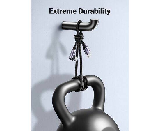 Дата кабель USB 2.0Type-C to Type-C 3.0m 60W US255 90-degree Angle Black Ugreen (80714), изображение 6 Дата кабель USB 2.0Type-C to Type-C 3.0m 60W US255 90-degree Angle Black Ugreen (80714), изображение 6