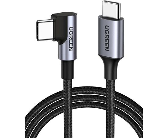 Дата кабель USB 2.0Type-C to Type-C 3.0m 60W US255 90-degree Angle Black Ugreen (80714)