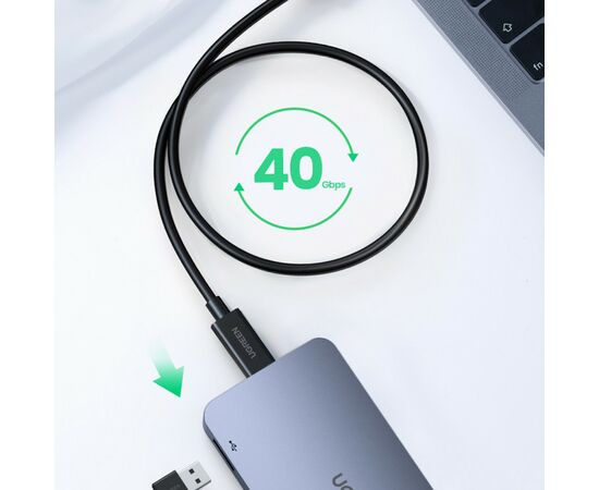 Дата кабель USB 4.0Type-C to Type-C 0.8m THUNDERBOLTUS501 8K40Gbps Black Ugreen (30389), изображение 4 Дата кабель USB 4.0Type-C to Type-C 0.8m THUNDERBOLTUS501 8K40Gbps Black Ugreen (30389), изображение 4