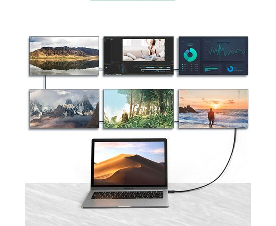 Дата кабель USB 4.0Type-C to Type-C 0.8m THUNDERBOLTUS501 8K40Gbps Black Ugreen (30389), изображение 5 Дата кабель USB 4.0Type-C to Type-C 0.8m THUNDERBOLTUS501 8K40Gbps Black Ugreen (30389), изображение 5