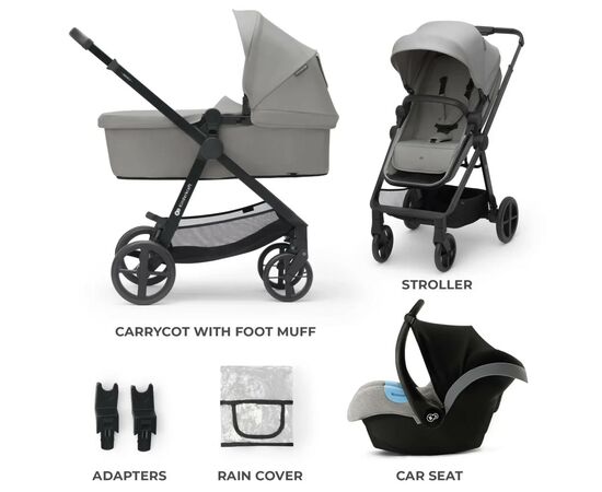 Коляска Kinderkraft 3 в 1 Newly Moonlight Grey (KSNEWL00GRY3000) (5902533921874), изображение 10 Коляска Kinderkraft 3 в 1 Newly Moonlight Grey (KSNEWL00GRY3000) (5902533921874), изображение 10