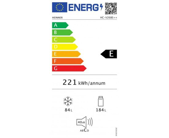 Холодильник HEINNER HC-V268E++, изображение 5 Холодильник HEINNER HC-V268E++, изображение 5