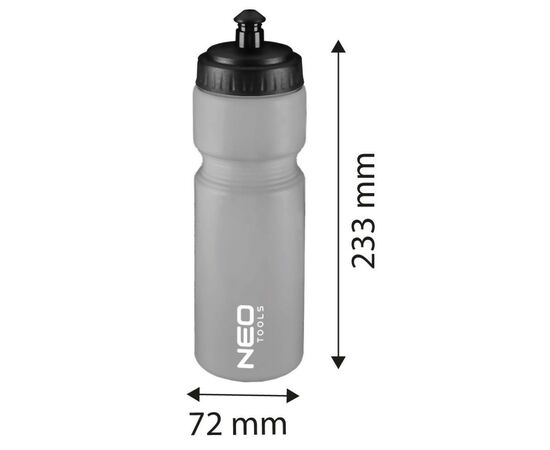 Фляга велосипедная Neo Tools 700 мл 23.5 см LDPE Grey (91-010), изображение 8 Фляга велосипедная Neo Tools 700 мл 23.5 см LDPE Grey (91-010), изображение 8