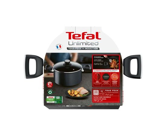 Кастрюля Tefal Unlimited 5,3 л Black (G2554672), изображение 7 Кастрюля Tefal Unlimited 5,3 л Black (G2554672), изображение 7