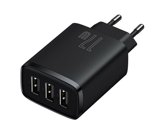 Зарядное устройство Baseus Compact Charger 3U Black (CCXJ020101), изображение 2 Зарядное устройство Baseus Compact Charger 3U Black (CCXJ020101), изображение 2