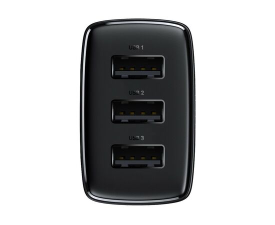 Зарядное устройство Baseus Compact Charger 3U Black (CCXJ020101), изображение 3 Зарядное устройство Baseus Compact Charger 3U Black (CCXJ020101), изображение 3