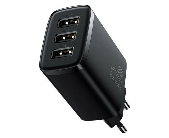 Зарядное устройство Baseus Compact Charger 3U Black (CCXJ020101), изображение 4 Зарядное устройство Baseus Compact Charger 3U Black (CCXJ020101), изображение 4