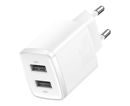 Зарядное устройство Baseus Compact Charger 2U White (CCXJ010202), изображение 2 Зарядное устройство Baseus Compact Charger 2U White (CCXJ010202), изображение 2
