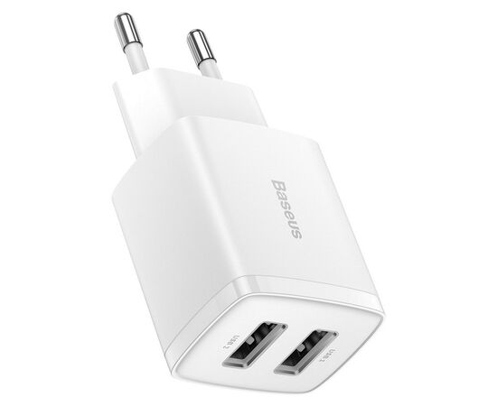 Зарядний пристрій Baseus Compact Charger 2U White (CCXJ010202)
