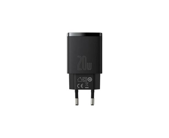 Зарядное устройство Baseus Compact Quick Charger U+C 20W EU Black (CCXJ-B01), изображение 2 Зарядное устройство Baseus Compact Quick Charger U+C 20W EU Black (CCXJ-B01), изображение 2
