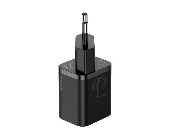 Зарядное устройство Baseus Super Si 1C 20W With Cable Type-C/iP Black (TZCCSUP-B01), изображение 2 Зарядное устройство Baseus Super Si 1C 20W With Cable Type-C/iP Black (TZCCSUP-B01), изображение 2
