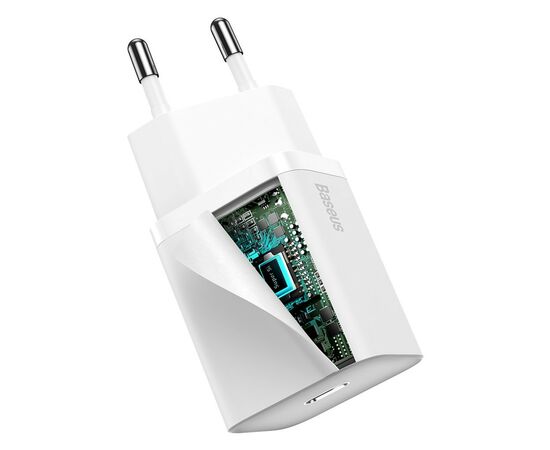 Зарядное устройство Baseus Super Si Quick Charger 1C 20W EU White (CCSUP-B02), изображение 2 Зарядное устройство Baseus Super Si Quick Charger 1C 20W EU White (CCSUP-B02), изображение 2