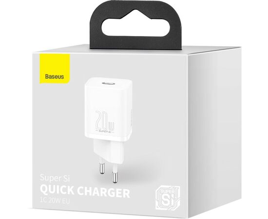 Зарядное устройство Baseus Super Si Quick Charger 1C 20W EU White (CCSUP-B02), изображение 8 Зарядное устройство Baseus Super Si Quick Charger 1C 20W EU White (CCSUP-B02), изображение 8