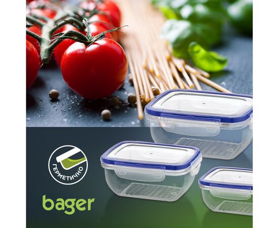 Пищевой контейнер Bager CookLock Round Clear 1.35л (BG-516), изображение 2 Пищевой контейнер Bager CookLock Round Clear 1.35л (BG-516), изображение 2