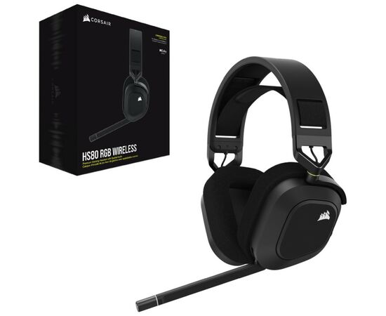 Наушники Corsair HS80 RGB Wireless Carbon (CA-9011235-EU), изображение 7 Наушники Corsair HS80 RGB Wireless Carbon (CA-9011235-EU), изображение 7