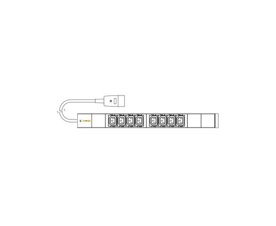 Силовий блок 19" 1U w/PDU 8 розеток IEC C13, вилка IEC320 C20, кабель 3м Conteg (IP-BA-C08C300016)