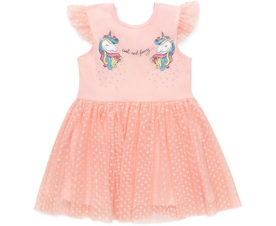 Платье POP FASHION с фатиновой юбкой с единорогами (6831-98G-peach)