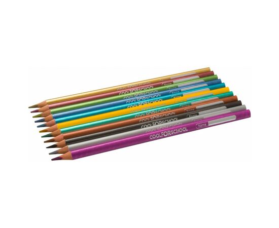 Карандаши цветные Cool For School Metallic 12 цветов (CF15168), изображение 2 Карандаши цветные Cool For School Metallic 12 цветов (CF15168), изображение 2