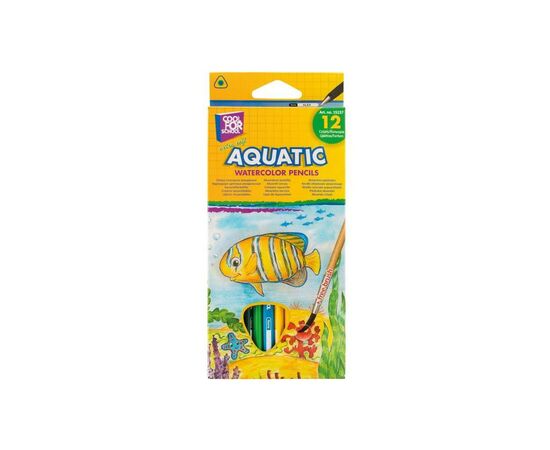 Карандаши цветные Cool For School Aquatic Extra Soft акварельные, с кистью 12 цветов (CF15157)