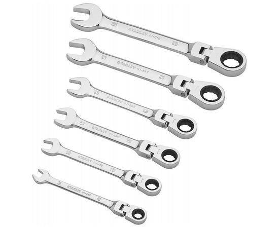Ключ Stanley комбинированных MaxiDrive Plus, храповой механизмом, 6 шт (4-91-444), изображение 2 Ключ Stanley комбинированных MaxiDrive Plus, храповой механизмом, 6 шт (4-91-444), изображение 2