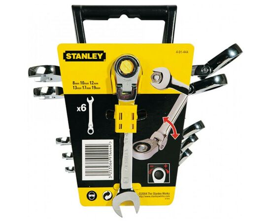 Ключ Stanley комбінованих MaxiDrive Plus, храповий механізм, 6 шт (4-91-444)