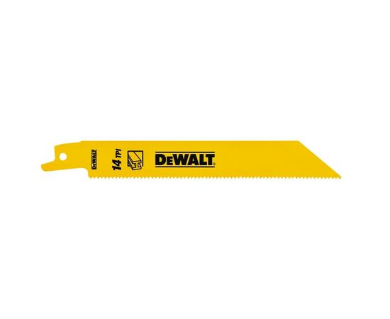 Полотно DeWALT пильное биметаллическое, быстрый пропил, 152 мм, 14 TPI, 5 шт (DT2361), изображение 2 Полотно DeWALT пильное биметаллическое, быстрый пропил, 152 мм, 14 TPI, 5 шт (DT2361), изображение 2