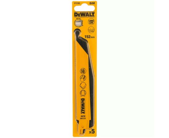 Полотно DeWALT пильное биметаллическое, чистый пропил, 152 мм, 23 TPI, 5 шт (DT2385)