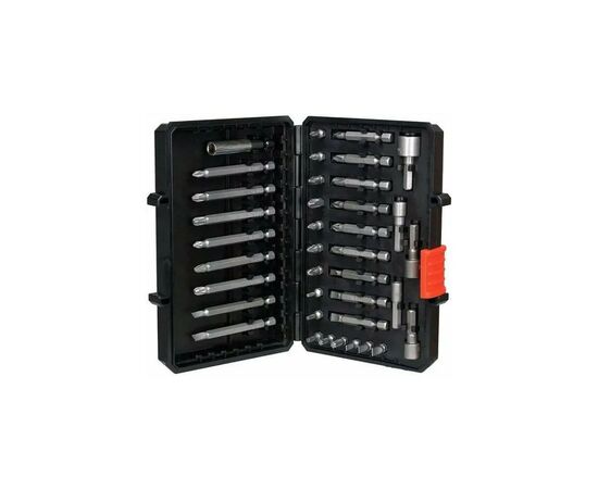 Набір свердл і біт Black&Decker PH0,PH1,SL4,SL6,Pz1,Pz2,Тx10,Тx20,L 25,50,75 мм,38 шт, кейс (A7202)