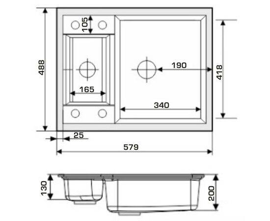 Мойка кухонная GRANADO SAMORA back shine (gr0901), изображение 7 Мойка кухонная GRANADO SAMORA back shine (gr0901), изображение 7
