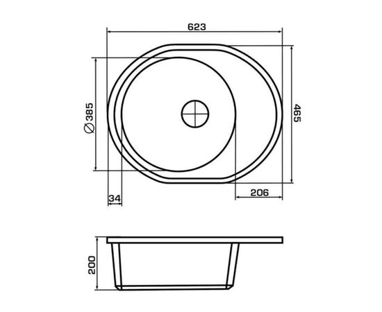 Мийка кухонна GRANADO SEVILLA black shine (gr1501), зображення 5 Мийка кухонна GRANADO SEVILLA black shine (gr1501), зображення 5