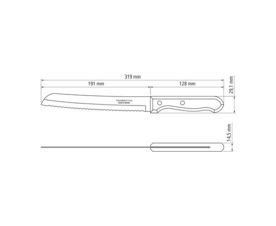 Кухонный нож Tramontina Dynamic Bread 203 мм (22317/108), изображение 3 Кухонный нож Tramontina Dynamic Bread 203 мм (22317/108), изображение 3