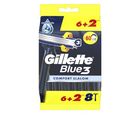 Бритва Gillette Blue 3 Comfort Slalom 8 шт. (8006540808764), изображение 2 Бритва Gillette Blue 3 Comfort Slalom 8 шт. (8006540808764), изображение 2