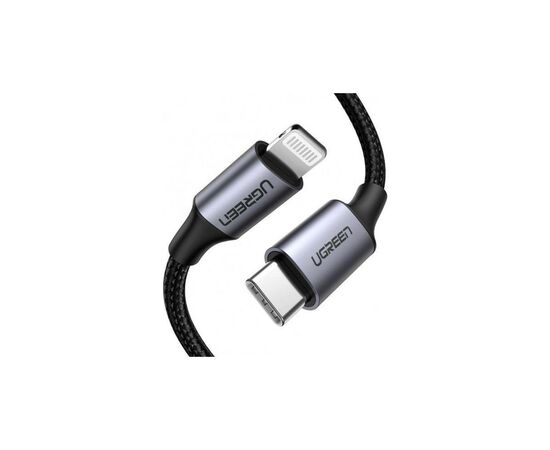 Дата кабель USB-C to Lightning 1.0m US304 MFI Black Ugreen (US304/60759), изображение 3 Дата кабель USB-C to Lightning 1.0m US304 MFI Black Ugreen (US304/60759), изображение 3