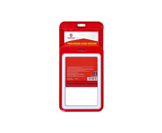 Бейдж Optima премиальный вертикальный 66х97 мм двусторонний, красный (O45685), зображення 2 Бейдж Optima премиальный вертикальный 66х97 мм двусторонний, красный (O45685), зображення 2